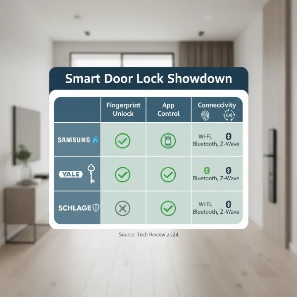 Comparison of leading smart door lock brands, highlighting features and benefits